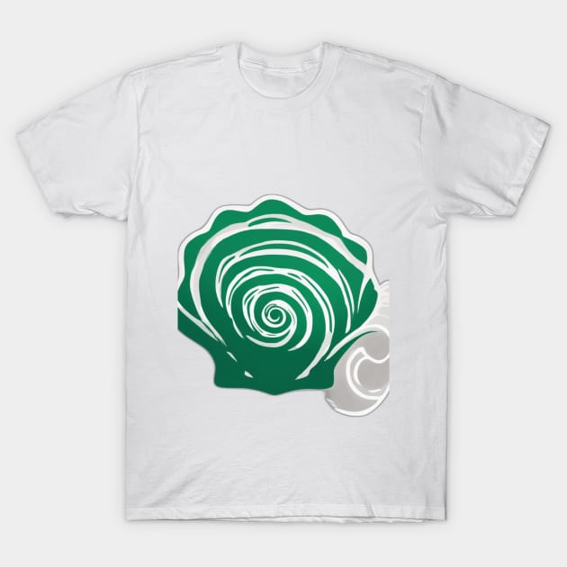 Emerald Swirl Rose Graphic Tee Design No. 752 T-Shirt by cornelliusy
